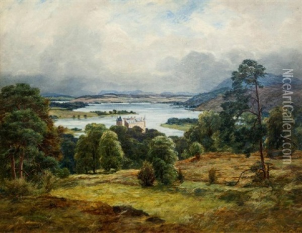 Kenmure Castle And Loch Ken Looking Towards Castle Douglas Oil Painting - James Faed