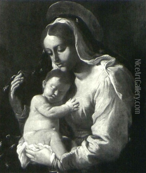 The Madonna And Child Oil Painting - Mattia Preti