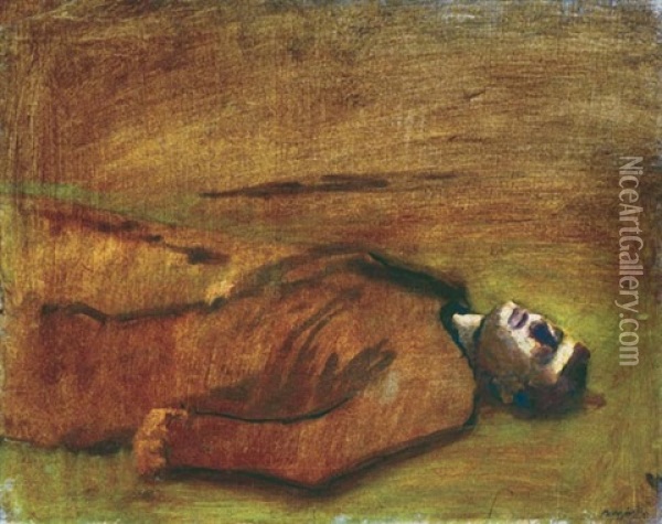 Dead Soldier Oil Painting - Laszlo Mednyanszky