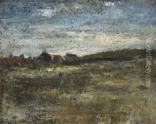 Maisons Dans Les Dunes (1880) Oil Painting - James Ensor