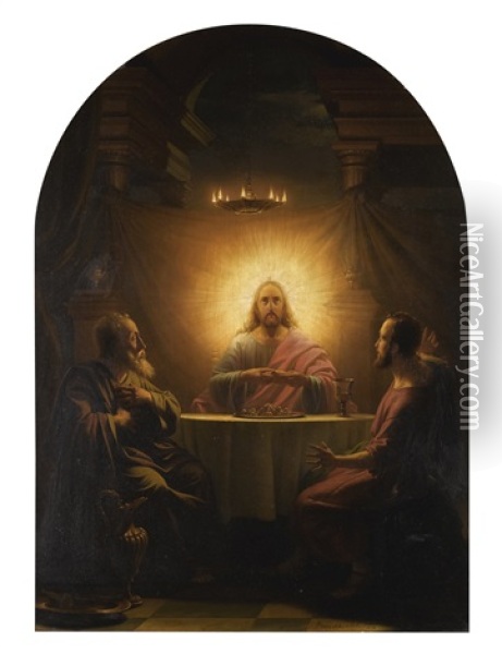 The Supper At Emmaus Oil Painting - Petrus van Schendel