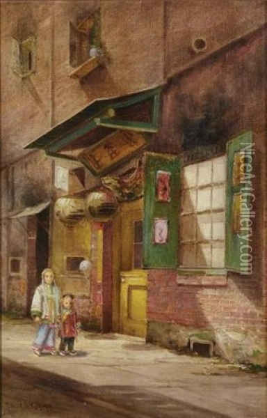Chinatown, San Francisco Oil Painting - Charles Albert Rogers