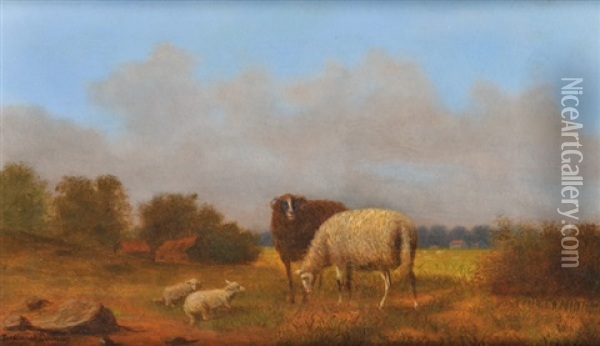 Moutons Aux Pres Oil Painting - Ferdinand Bonheur