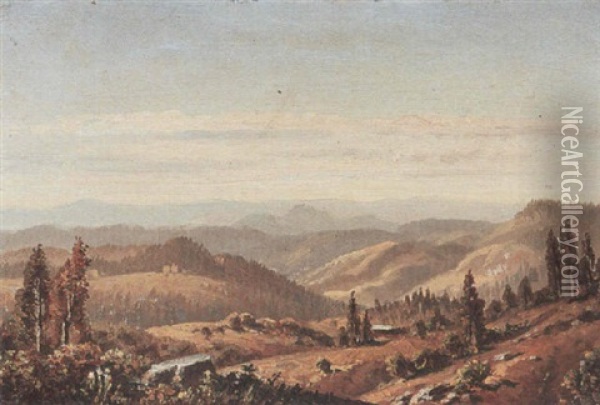 Views From Placerville Oil Painting - William Lewis Marple