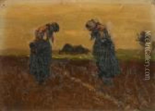Angelus Oil Painting - Isidore Meyer