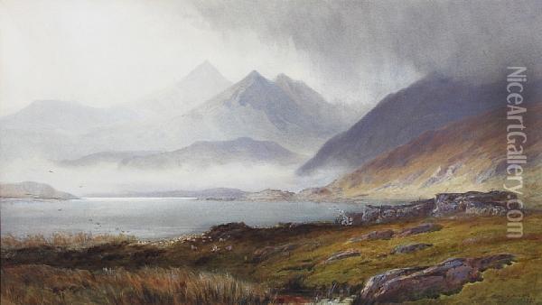 The Five Sisters Of Kintail, Scotland Oil Painting - Henry Andrew Harper