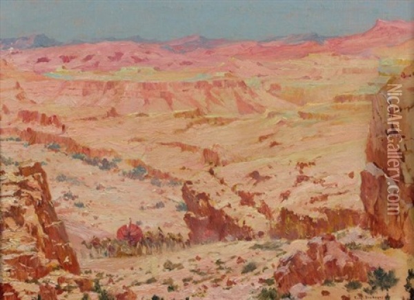 La Caravane Oil Painting - Eugene F. A. Deshayes