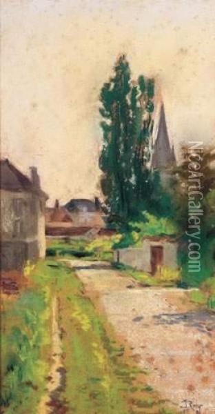Chemin De Village En Bretagne Oil Painting - Louis Roy