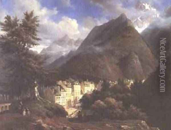 Les Eaux-Bonnes, 1846 Oil Painting - Pierre Justin Ouvrie