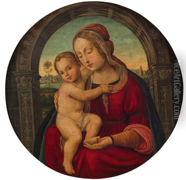 Madonna Mit Kind Oil Painting - Pietro Perugino