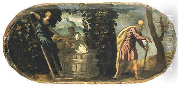 An Allegory of Autumn and Winter Oil Painting - Jacopo Tintoretto (Robusti)