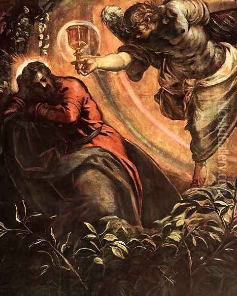The Prayer in the Garden (detail) 3 Oil Painting - Jacopo Tintoretto (Robusti)