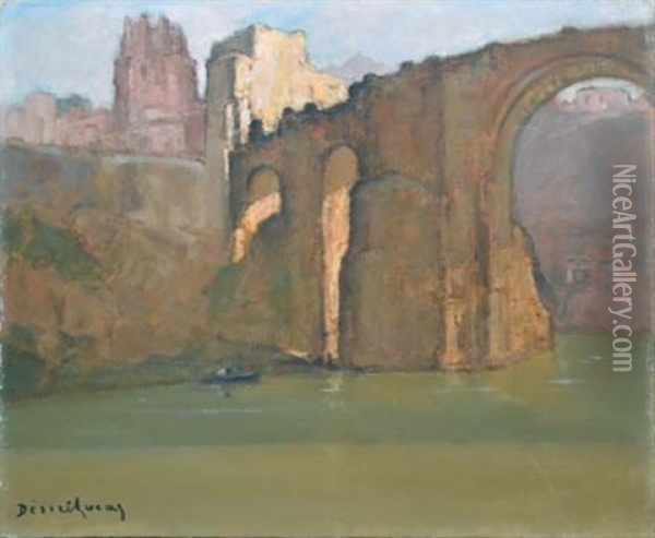 Le Pont Saint Martin, Tolede Oil Painting - Louis Marie Desire-Lucas