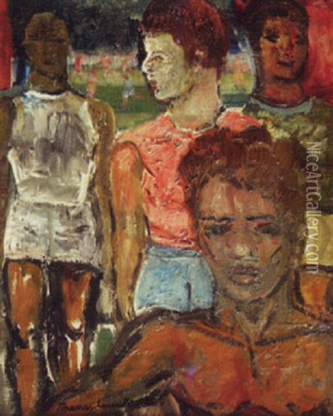 Sportifs, Parc Lyautey - Casablanca Oil Painting - Andre Thomas Rouault