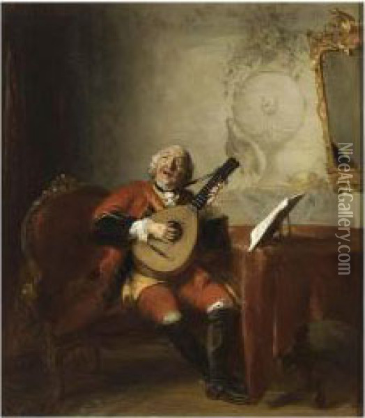 The Musician Oil Painting - David Bles