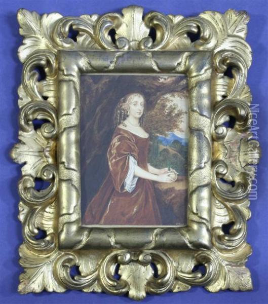 Portrait Of An 18th Century Lady Oil Painting - George Perfect Harding
