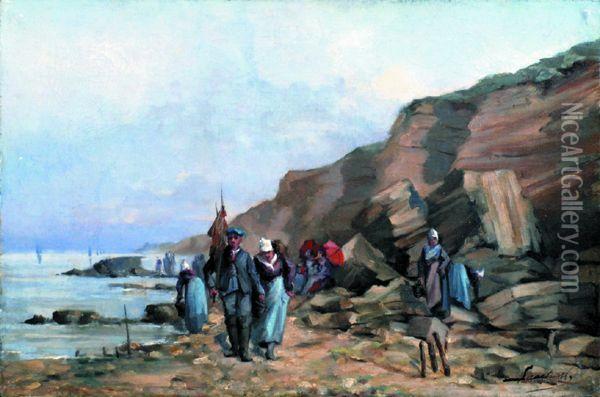Mariniers. Oil Painting - Louis Eugene Lambert