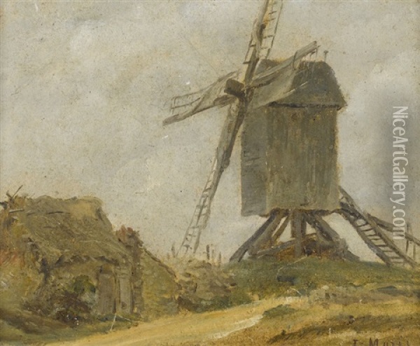 Landschaft Mit Windmuhle Oil Painting - Jacob Henricus Maris