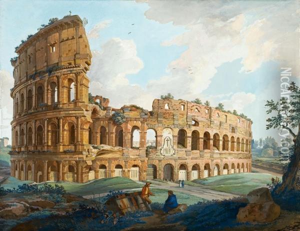 Forum Romanum Kolosseum In Rom Oil Painting - Albert Christophe Dies