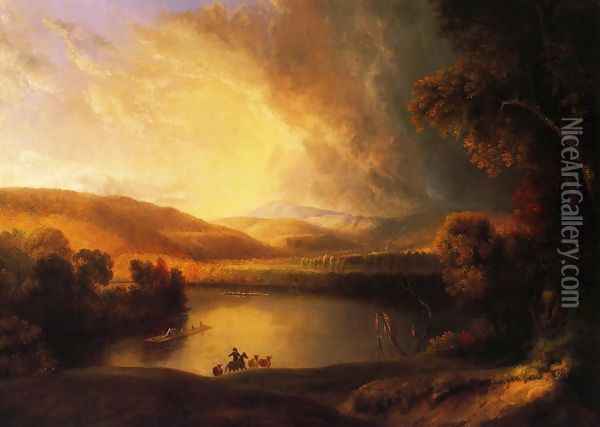 A Storm in the Valley Oil Painting - Alvan Fisher