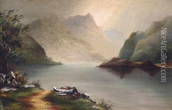 Luminous Hudson River Schoollandscape Oil Painting - Thomas Doughty