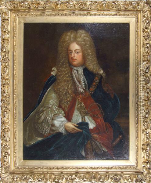 Portrait Of George Oil Painting - Sir Godfrey Kneller