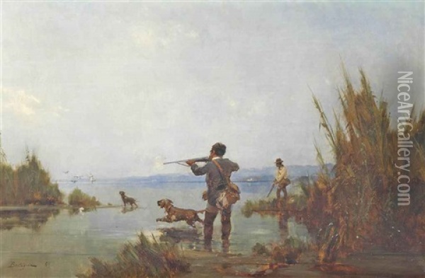 Shooting Duck Oil Painting - Paul Bistagne