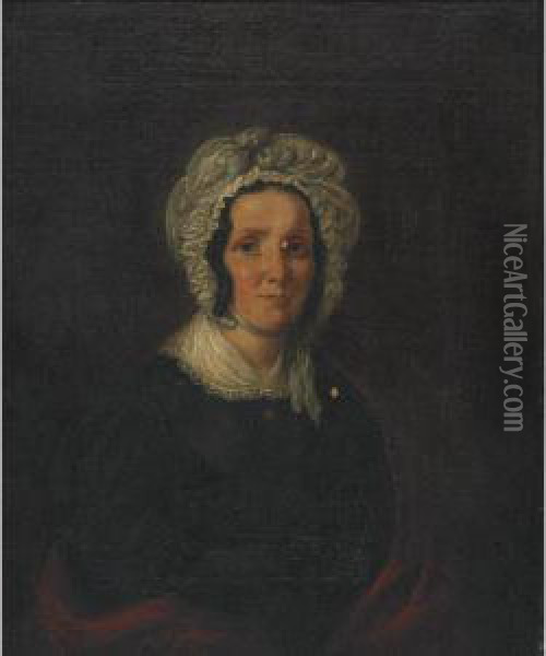 Isabella Purvis; Hannah Slill (two Nurses At Whitehaugh) Oil Painting - William John Thompson