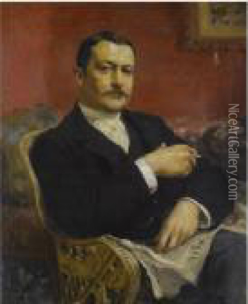 Portrait Of Walter Sidney Baker Oil Painting - Frederick Arthur Bridgman
