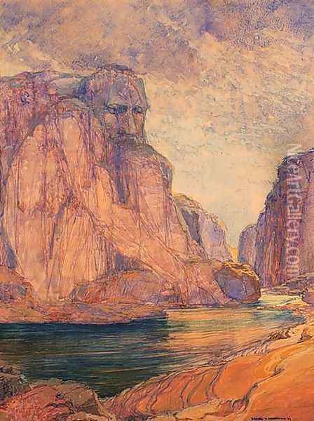 The Guardian of the Gorge Oil Painting - Frank Johnston