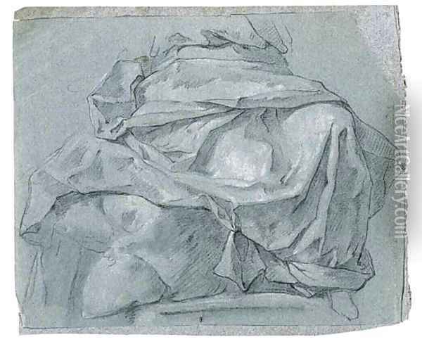 A study of drapery for the lower part of a seated figure Oil Painting - Michel-Francois Dandre-Bardon