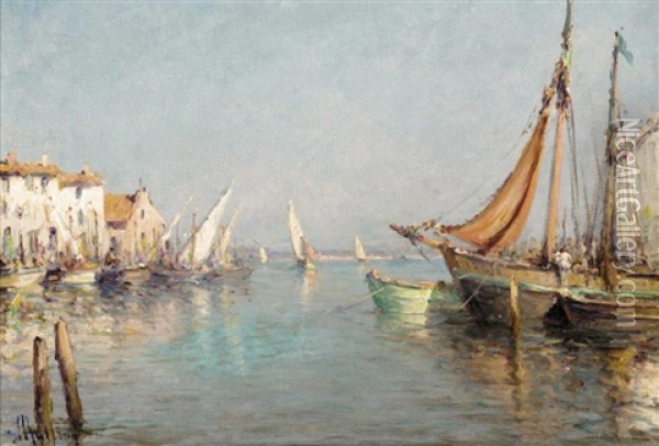 Sailing Boats Oil Painting - Henri Malfroy-Savigny