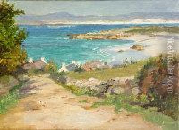 Coastline, Co. Donegal Oil Painting - William Henry Bartlett