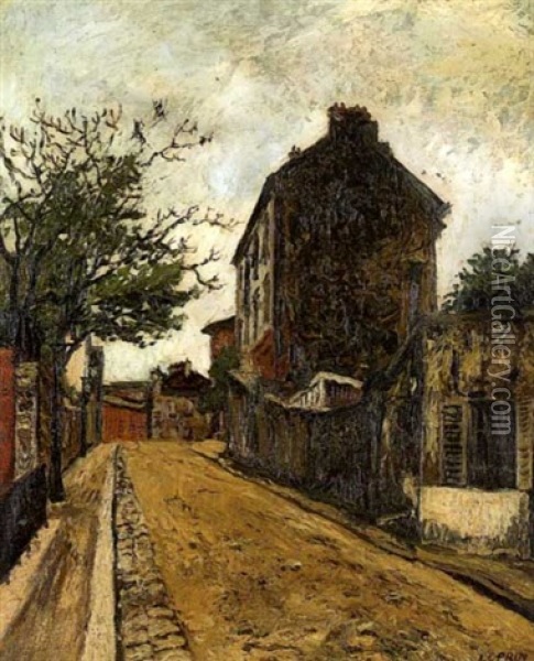 Rue A Montmartre Oil Painting - Marcel Francois Leprin