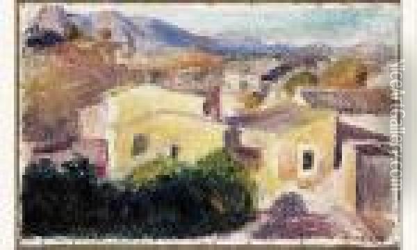 Paysages Vers Cagnes Oil Painting - Pierre Auguste Renoir