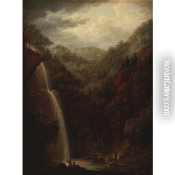 Kaaterskill Falls Oil Painting - Robert Havell Jr.