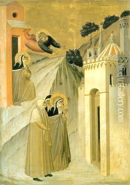 Humilitas Reaches Florence Oil Painting - Pietro Lorenzetti