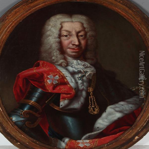 Portait Of Charles Emanuel Iii, King Of Sardinia And Duke Of Savoy (1730-1773) In The Red Robe Of The 