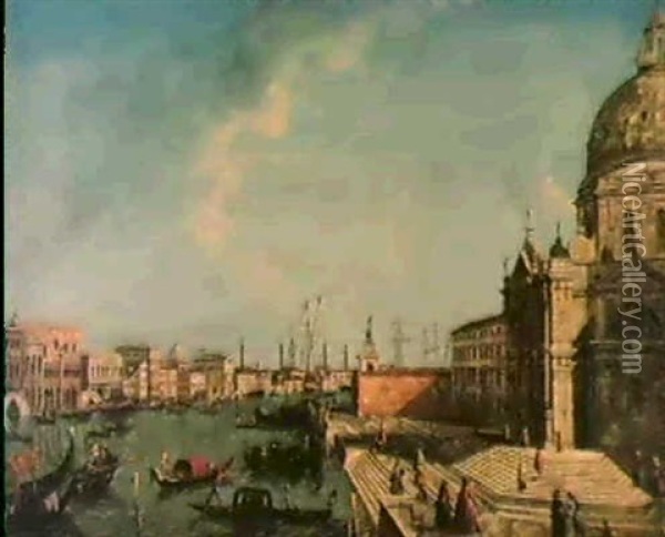 Le Grand Canal Avec Santa Maria Della Salute Oil Painting - Michele Marieschi