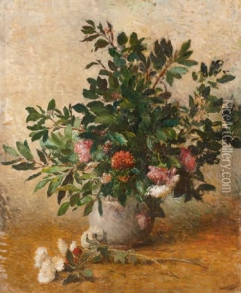 Bouquet De Fleurs Oil Painting - Henry Lerolle