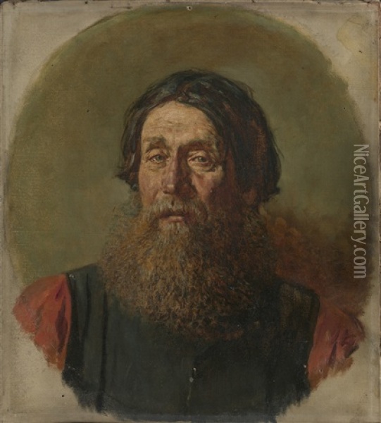 Portrait Of A Man Oil Painting - Vasili Vasilievich Vereshchagin