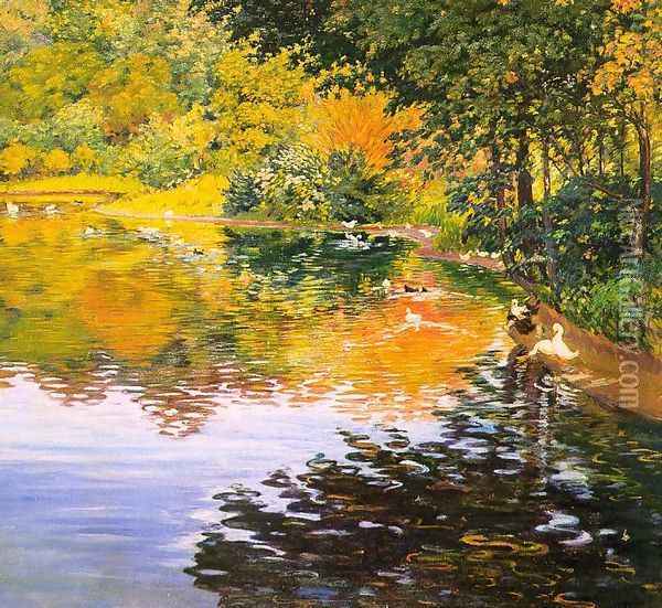 Mill Pond - Moors Mill, 1914 Oil Painting - Kate Freeman Clark