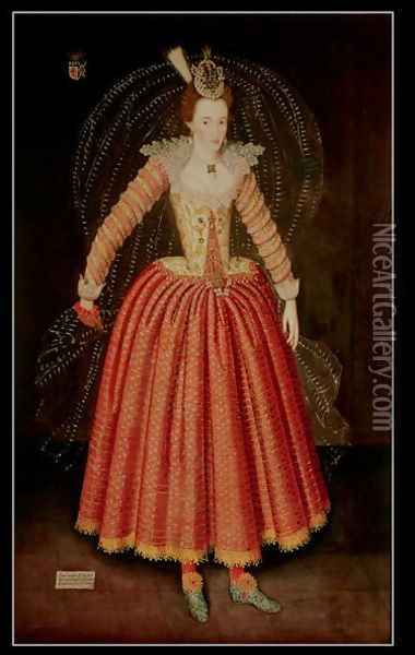 Lucy Harrington, Countess of Bedford, in a masque costume, 1606 Oil Painting - John de, the Elder Critz