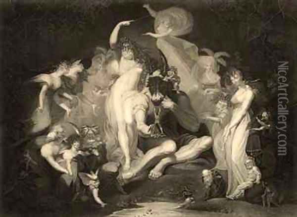 Scene from Act IV Scene I of A Midsummer Nights Dream by William Shakespeare Oil Painting - Johann Henry Fuseli