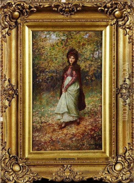 Flicka Papromenad Oil Painting - William A. Breakspeare