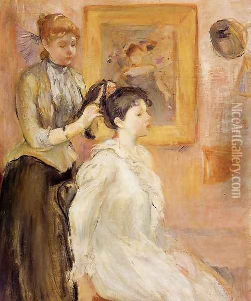 The Hairdresser Oil Painting - Berthe Morisot
