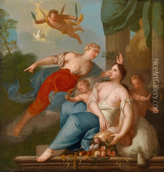 Allegorie Der Fruchtbarkeit Oil Painting - Matthaeus (Arent) Terwesten