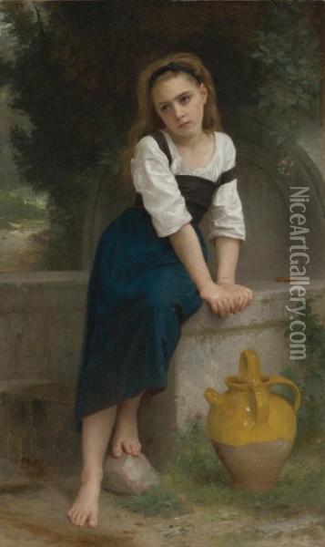 Orpheline A La Fontaine Oil Painting - William-Adolphe Bouguereau