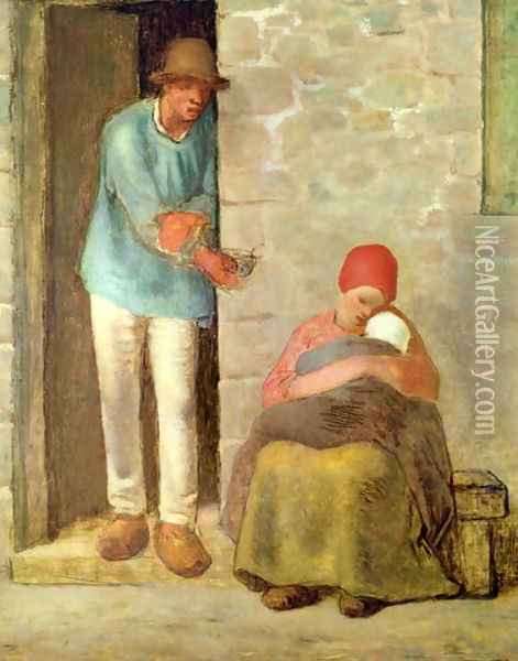 Nourishment, 1858 Oil Painting - Jean-Francois Millet