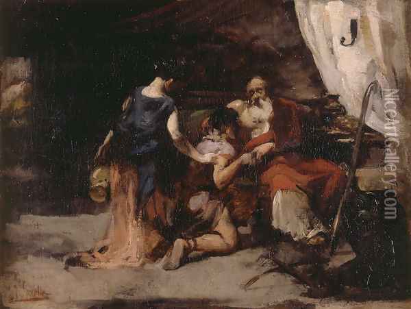 La bendición de Isaac (The Blessing of Isaac) Oil Painting - Joaquin Sorolla Y Bastida